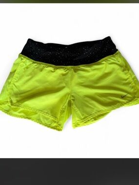 Nike Women’s Neon Lime Athletic Shorts with Black Waistband